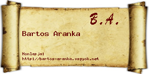 Bartos Aranka névjegykártya