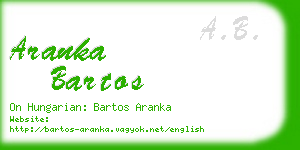 aranka bartos business card